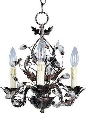 MAXIM 2855OI Elegante 3-Light 14" Wide Oil Rubbed Bronze Chandelier