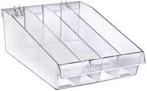 AZAR DISPLAYS 556134 Divider Bin 11.5"W x 14"D x 5.75"H, PK4