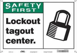 CONDOR 469M42 Safety Sign, 10 in Height, 14 in Width, Polyethylene, Horizontal