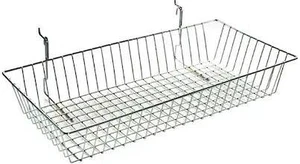 AZAR DISPLAYS 300625 5"H Chrome Wire Basket, PK2 AZAR DISPLAYS 300625 5"H Chrome Wire Basket, PK2