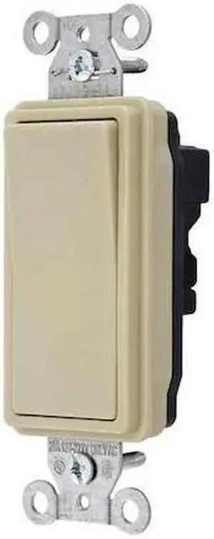 HUBBELL WIRING DEVICE-KELLEMS SNAP2121I Wall Switch,1-Pole,Wiring Modul,20A,Ivry