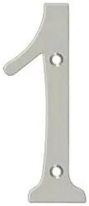 DELTANA RN6-1U15 Numbers, Solid Brass Satin Nickel 6"