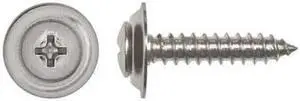ZORO SELECT 5763PK Sheet Metal Screw, #10 x 1 in, Chrome Plated Steel Oval Head