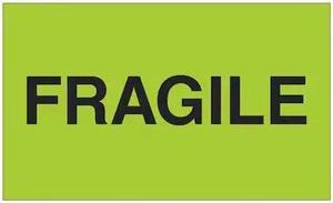 TAPE LOGIC DL2421 Tape Logic® Labels, "Fragile", 3" x 5", Fluorescent Green,