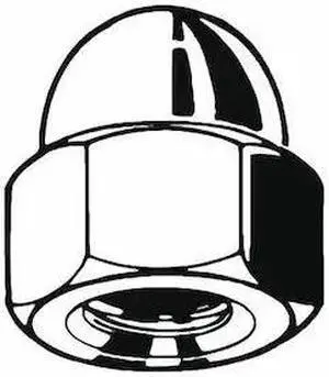 ZORO SELECT M51400.080.0001 High Crown Cap Nut, M8-1.25, 18-8 Stainless Steel,