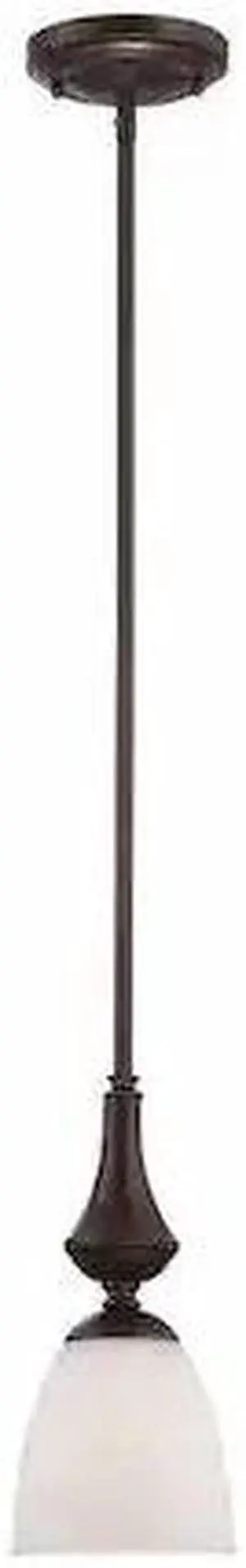 NUVO 60-5137 Patton 1 Light Mini Pendant Frosted Glass Prairie Bronze