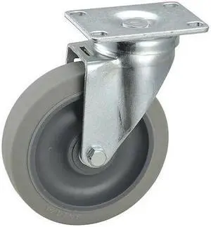 ZORO SELECT 4DE68 Swivel Plate Caster,TPR,5 in Dia,250 lb.