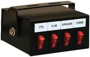 BUYERS PRODUCTS 6391104 4 Function Backlit Pre-Wired Switch Box Fused With