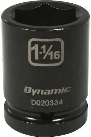 DYNAMIC D020334 3/4" Drive Standard Socket, Black Phosphate, Tools 3/4" Drive 6