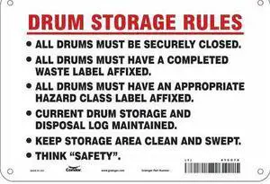 CONDOR 470D76 Safety Sign, 7 in Height, 10 in Width, Aluminum, Vertical