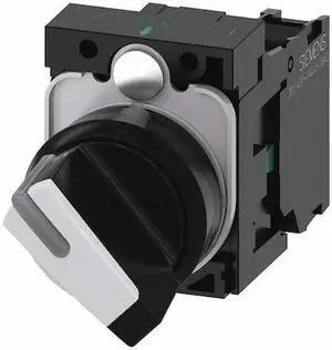 SIEMENS 3SU1100-2BF60-1BA0 Selector Switch, 22 mm, 1NO, White