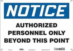 CONDOR 472U33 Safety Sign, 10 in Height, 14 in Width, Polyethylene, Horizontal