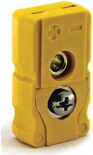 DAYTON 36GK89 Thermocouple Jack,K,Yellow,Flat Pin