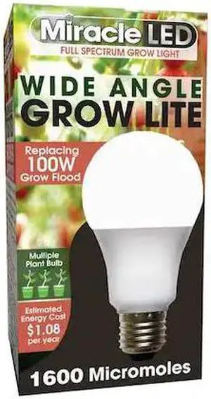 MIRACLE LED 602156 Light Bulb,Full Spc Mlt Pt LED Grow,11W