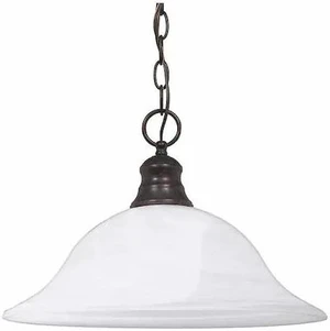 NUVO 60-391 1-Light 16 in. Pendant - Alabaster Glass NUVO 60-391 1-Light 16 in. Pendant - Alabaster Glass