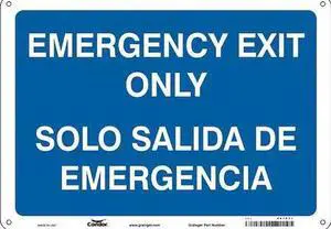 CONDOR 467P21 Exit Sign, Plastic, 14" W, 10" H, Emergency Exit Only/Solo Salida