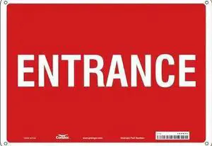 CONDOR 480K50 Safety Sign, 10 in Height, 14 in Width, Aluminum, Horizontal