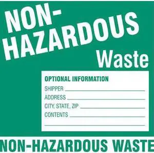 BRADY 60447 Hazardous Waste Labl,Semi-Glss Ppr,PK100