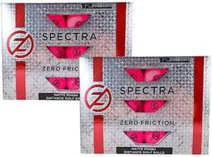 ZERO FRICTION CC210002 2 Dozen Spectra Matte Finish Golf Balls, Fuchsia,PK4