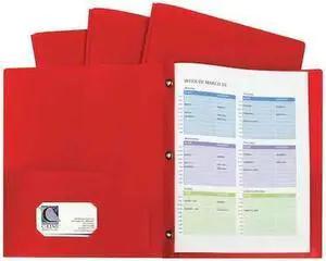 C-LINE PRODUCTS 32964 Two Pocket File Folder, Prong, Red, Pk10