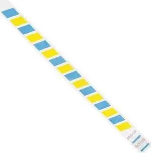 TYVEK WR105 Tyvek Wristbands, 3/4" x 10", Stripes, Blue/Yellow, PK500