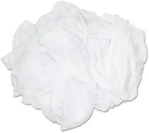 HOSPECO 455-25BP New Bleached White T-Shirt Rags, Multi-Fabric, 25 lb Polybag
