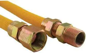 JONES STEPHENS G71169 5/8" Gas Connector, Coated with Fitting, 1/2" FIP x 1/2"