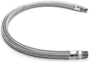 VIAIR 92801 SS Braided Leader Hose,1/8"M to 1/4"F Sw