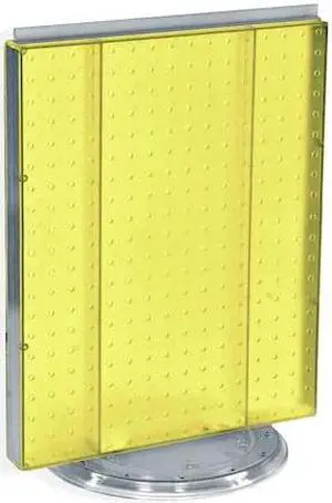 AZAR DISPLAYS 700500-YEL Revolving 16"W x 20.25"H Pegboard Counter Display