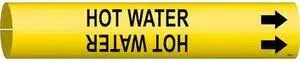BRADY 4079-C Pipe Marker,Hot Water,Y,2-1/2 to3-7/8 In