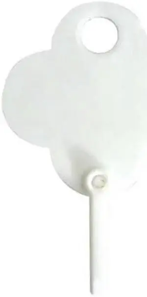 ZORO SELECT 33J873 Key Tag, White, Plastic, Reusable, Shamrock, 100 PK