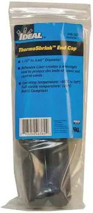 IDEAL 46-382 Adhesive Lined Heat Shrink End Cap, Medium Wall, 3:1 I.D. Shrink