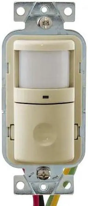 HUBBELL WIRING DEVICE-KELLEMS WS2000I Occ/Vac Sensor,PIR,1200 sq ft,Ivory