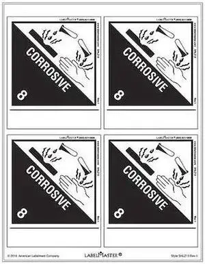 LABELMASTER SNLZ13 Corrosive Label,Laser Paper,PK25