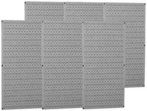 WALL CONTROL 35-P-3296GY Pegboard Panel, Round 1/4 in Holes, 1 in Hole Spacing,