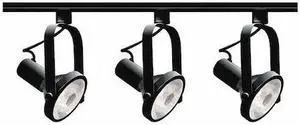 NUVO TK317 3-Light, PAR30, Gimbal Ring Track Kit, 4 foot Track, Black