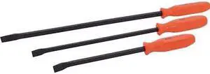 GRAY TOOLS 73913 3 Piece Screwdriver Handle Pry Bar Set, Black Oxide Blades