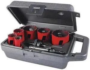 MORSE MHS02E Hole Saw Kit,Saw Sizes 7/8" to 2-1/2"