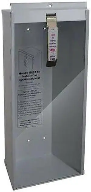 ZORO SELECT 3NRH2 Fire Extinguisher Cabinet, Surface Mount, 20 7/8 in Height,