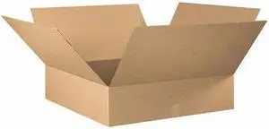 PARTNERS BRAND 32328 Flat Corrugated Boxes, 32" x 32" x 8", Kraft, 10/Bundle