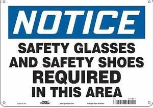 CONDOR 468R82 Safety Sign, 10 in Height, 14 in Width, Polyethylene, Horizontal
