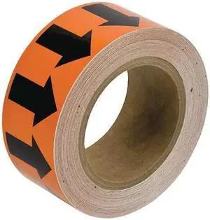 BRADY 91418 Arrow Tape,Black/Orange,2 In. W