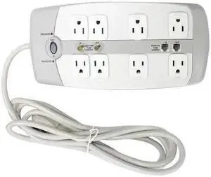 POWER FIRST 52NY63 Surge Protector Outlet Strip,White