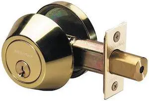 MASTER LOCK DS0603KA Deadbolt,Polished Brass,Single Cylinder