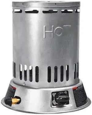 DAYTON 6BY71 Portable Gas Floor Heater, Liquid Propane, Matchless Piezo, 15,000