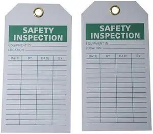 ZORO SELECT 8CMR1 Tag, Safety, Polyester, 5 3/4 in H x 3 in W, White,
