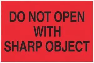 TAPE LOGIC DL1618 Tape Logic® Labels, "Do Not Open with Sharp Object", 2 x 3",