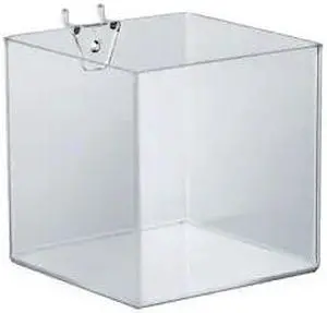 AZAR DISPLAYS 556107 5" Cube Bin for Pegboard or Slatwall, PK4