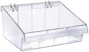 AZAR DISPLAYS 556132 11.5"W x 10"D x 5.75"H Divider Bin, PK4