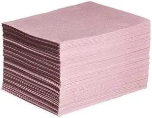 PIG MAT302 Absorbent Mat Pad, Absorbs 22 gal. Chemical, Hazmat, PK 200 ,Pink